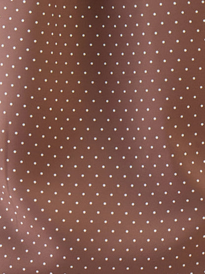 Polly Neck Tie Top-Brown - SALT Attire