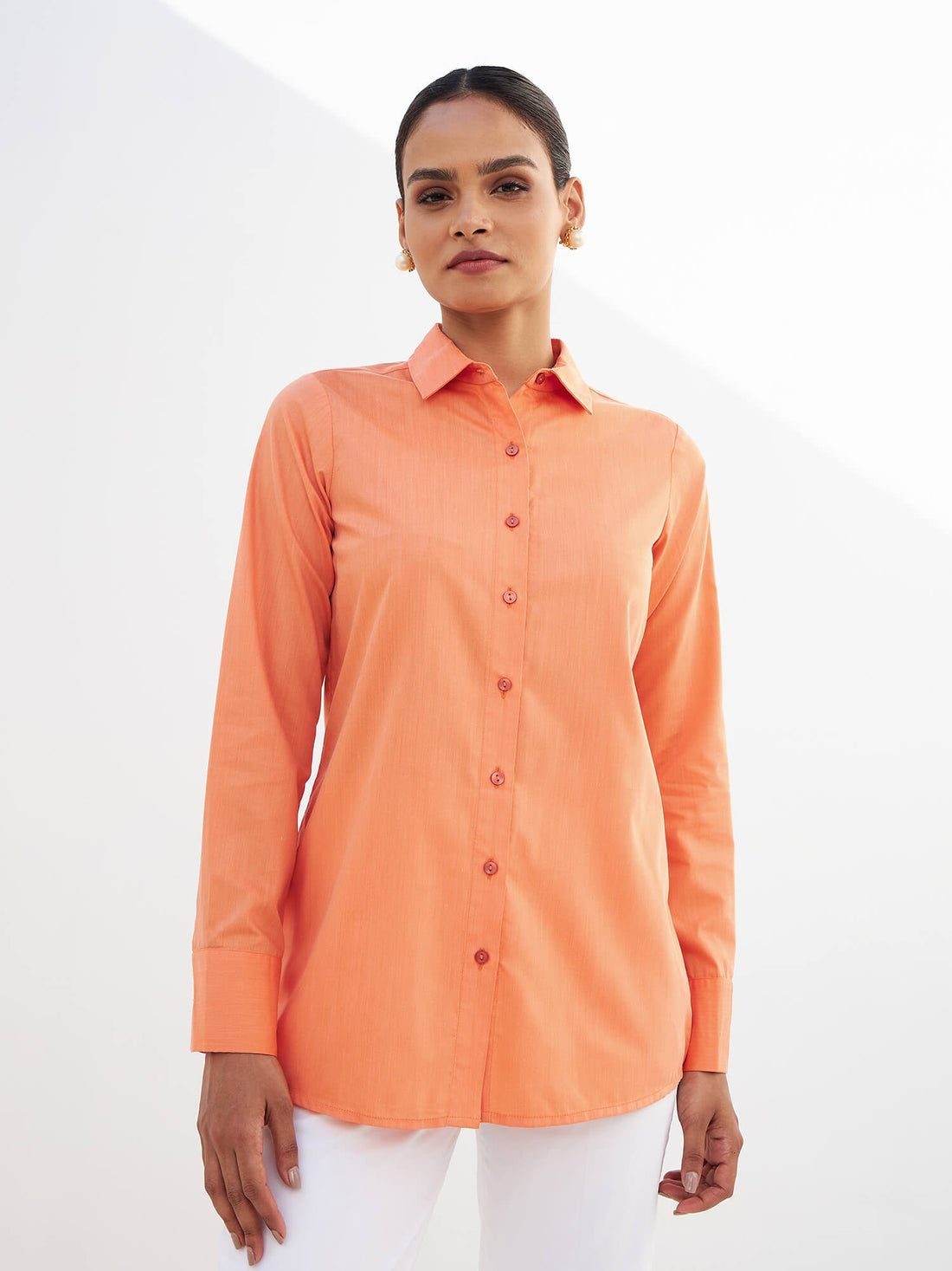 Pristine Button Down Shirt - Orange