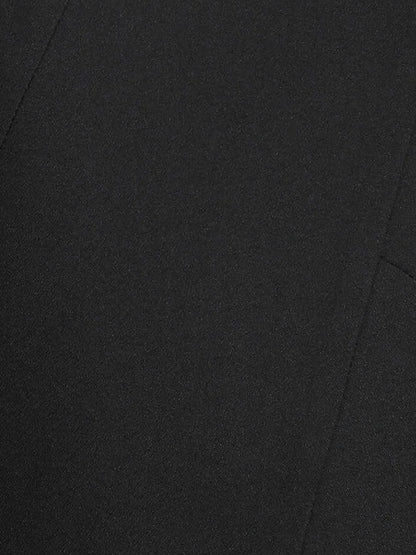 Punctual-Black V-Neck Multipanel Basic Dress - Black
