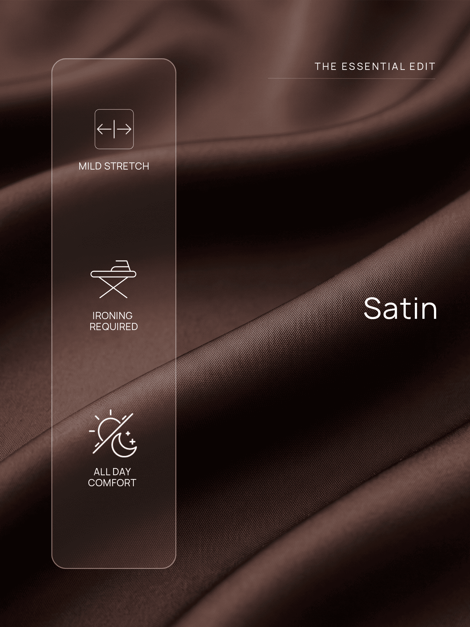 Renee Satin V Neck Shirt-Brown