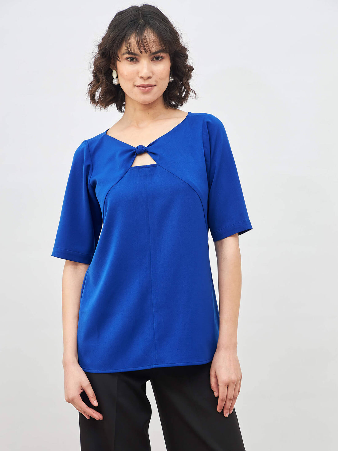 Robust Knot Detail Top - Electric Blue