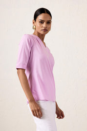 Alice V-Neck Top - Lilac