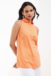 Valencia Halter Neck Shirt - Orange