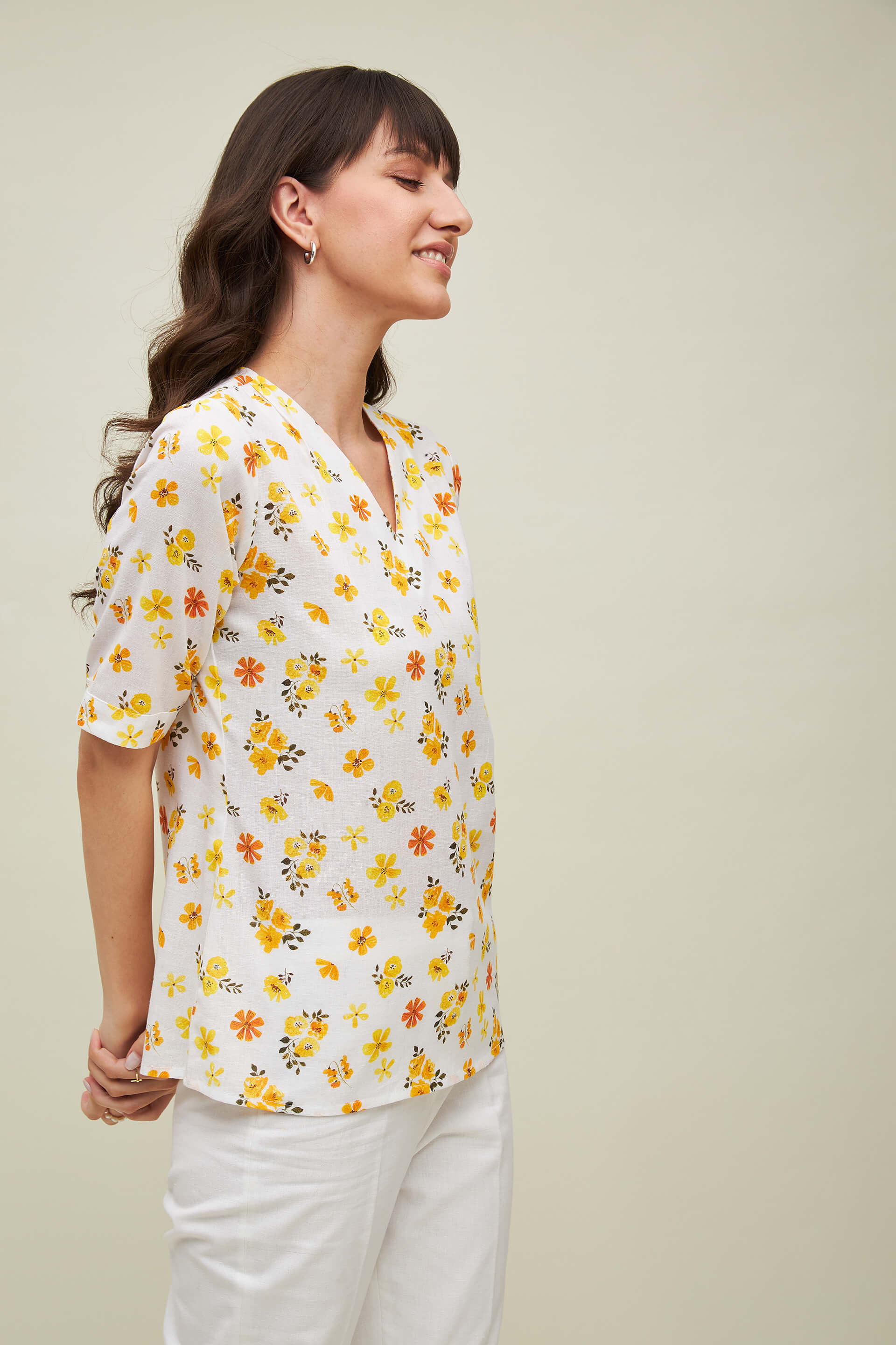 Marseille Floral V-Neck Top - Multicolor