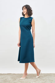 Noble Flared Midi Dress - Teal