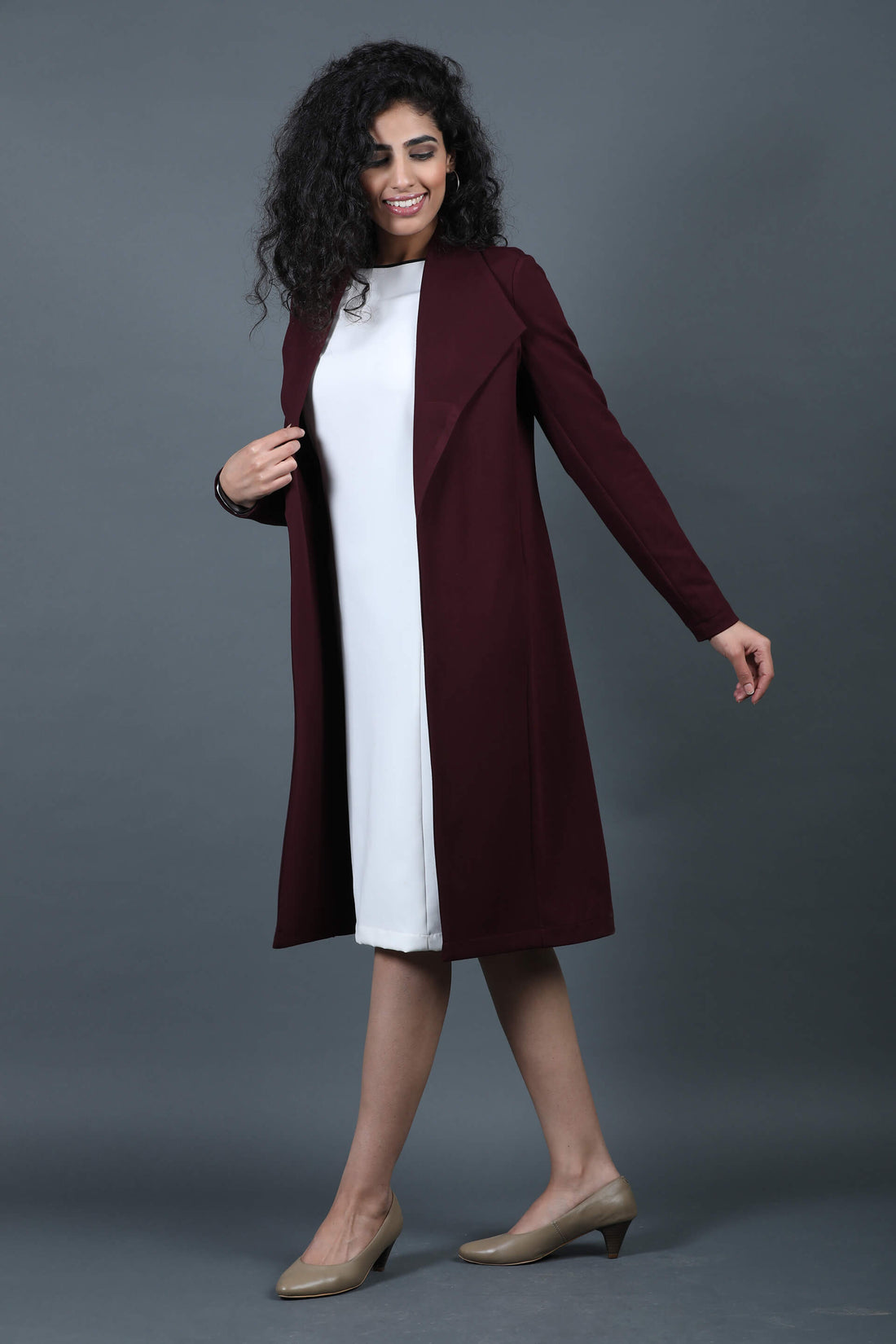 Whistler Shawl Collar Cape-Deep Wine