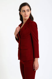 Sincere-Maroon Single Breasted Blazer - Maroon