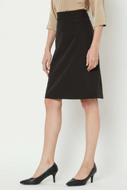 Generous-Black A-line Skirt - Black