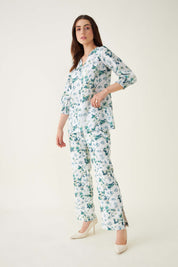 Limelight Floral Co-Ord Set - Green/White