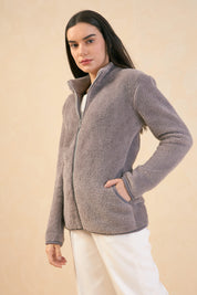 Julia Faux Fur Jacket - Grey