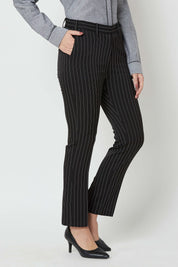 Obsidian Striped High Rise Pants - Black