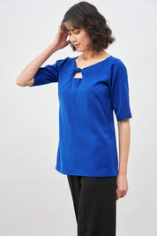 Robust Knot Detail Top - Electric Blue