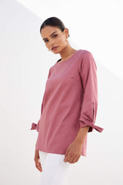 Jabong Tie-Up Sleeve Top - Blush Pink