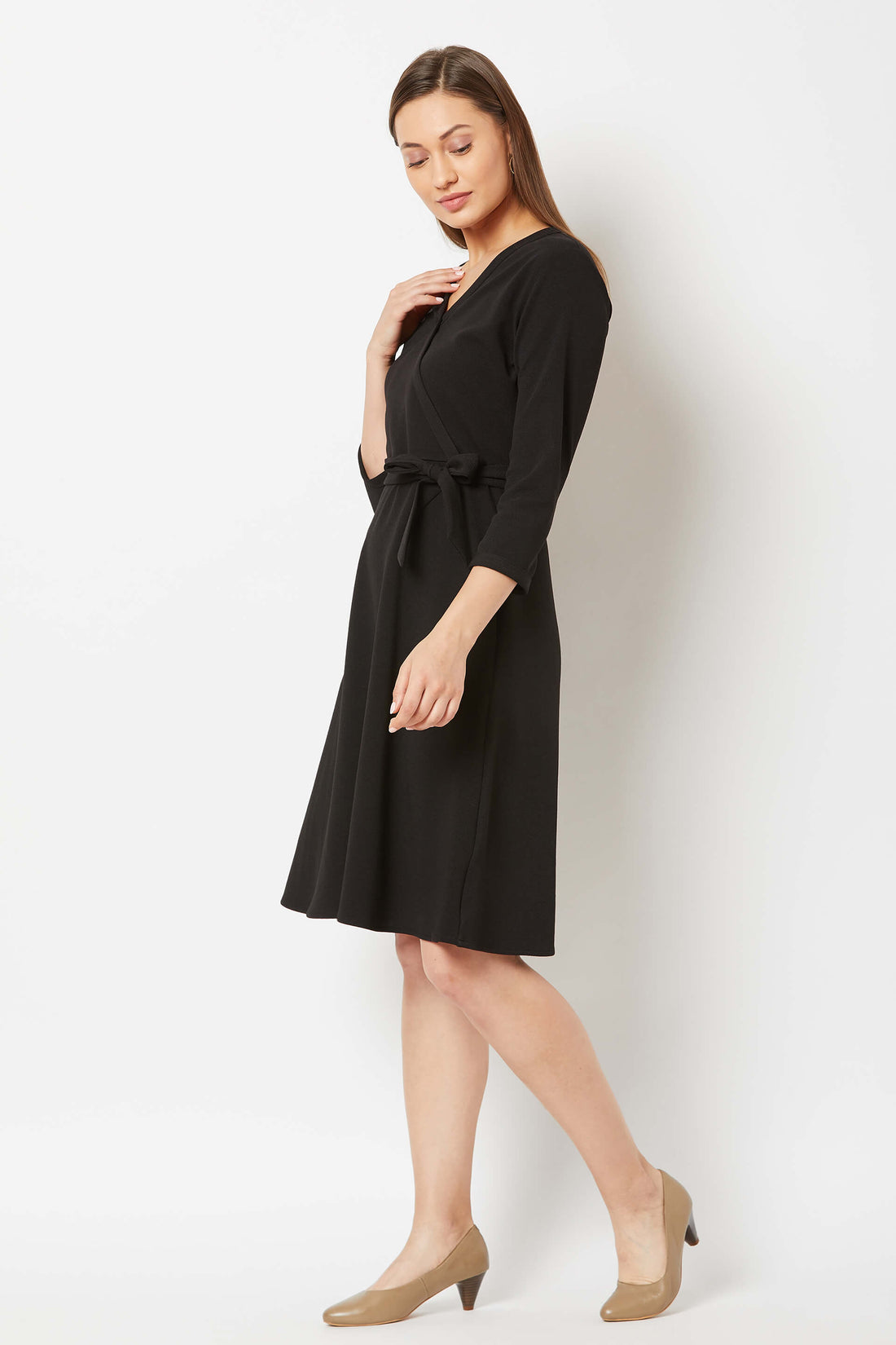 Tiramisu Faux wrap dress - Black