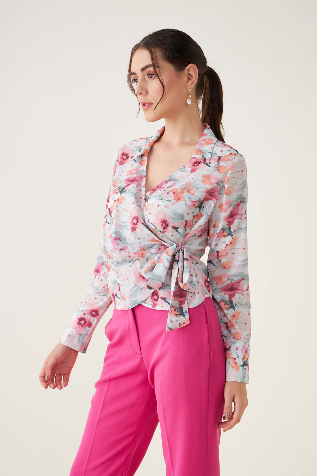Bella Floral Wrap Top - Multicolor