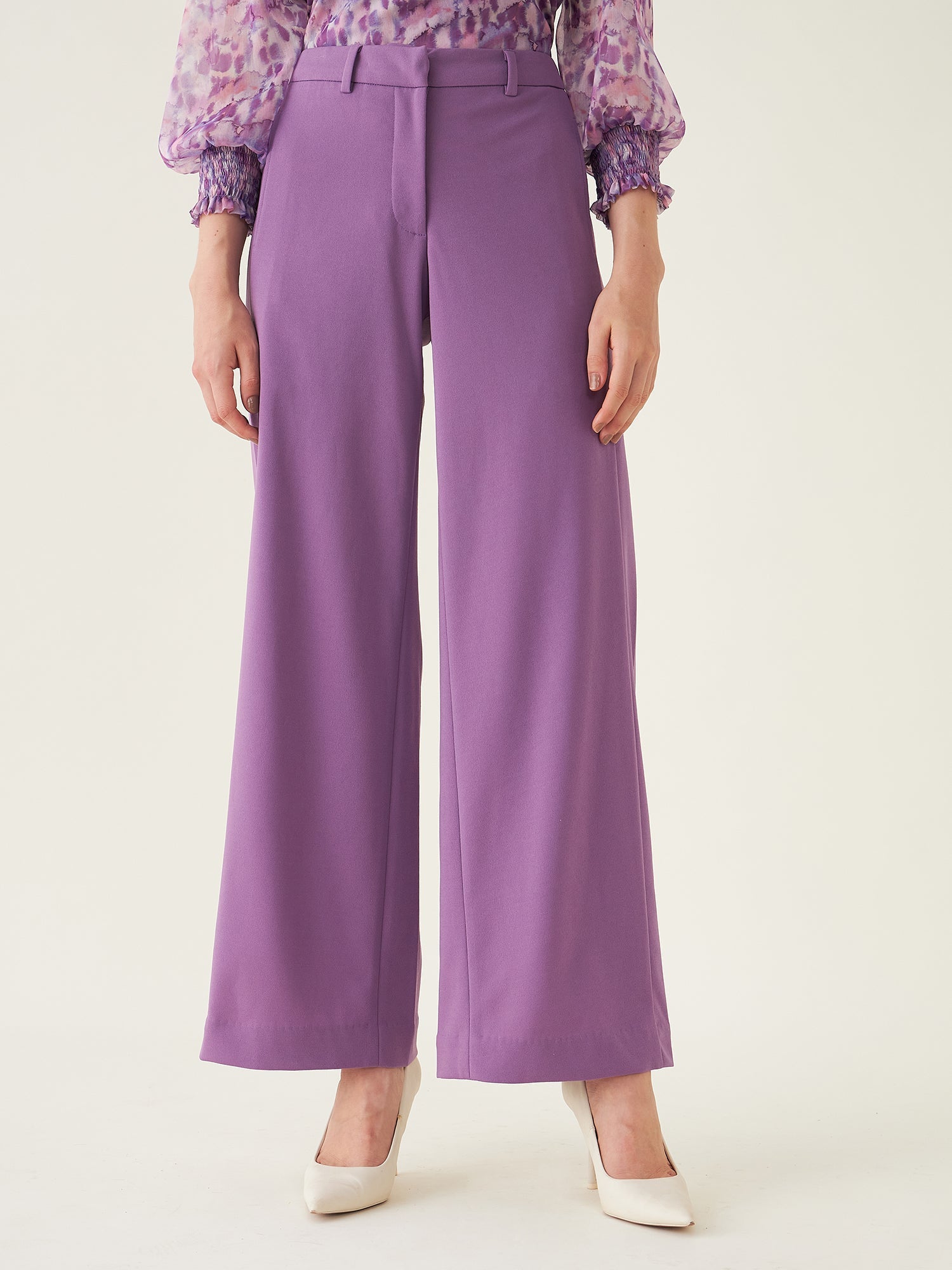 Suave High Rise Wide Leg Pants - Lavender - SALT Attire