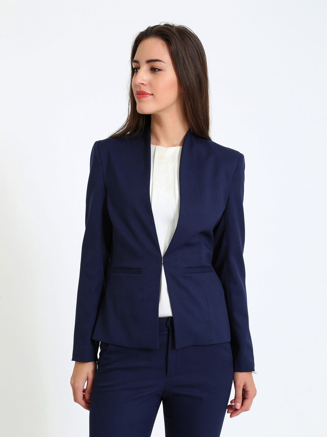 Witty-Navy Straight Front Blazer - Navy