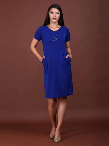 Zircon Formal Blue Sheath Dress - Blue