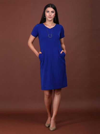 Zircon Formal Blue Sheath Dress - Blue