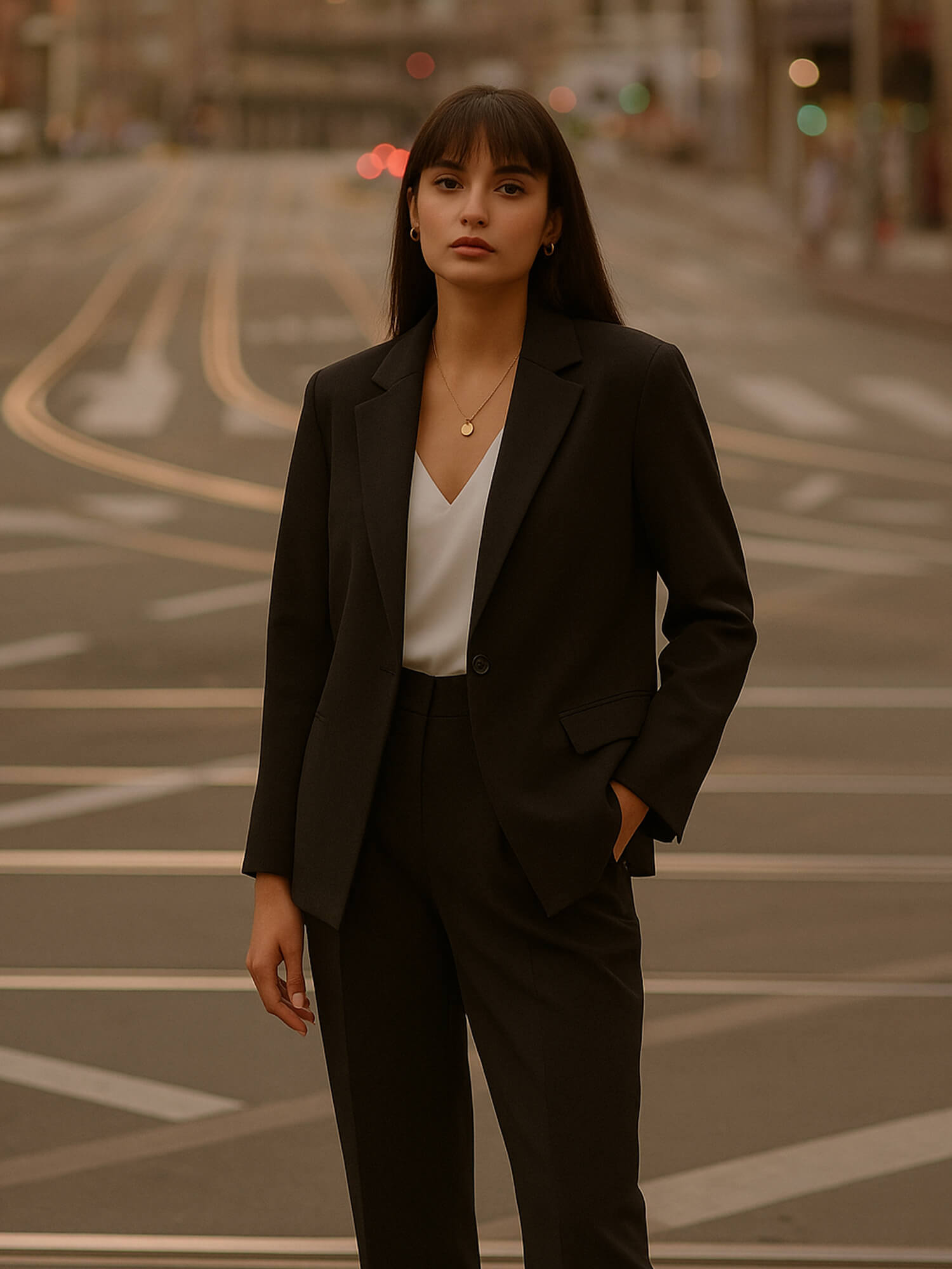Zoey Single Breasted Blazer-Black