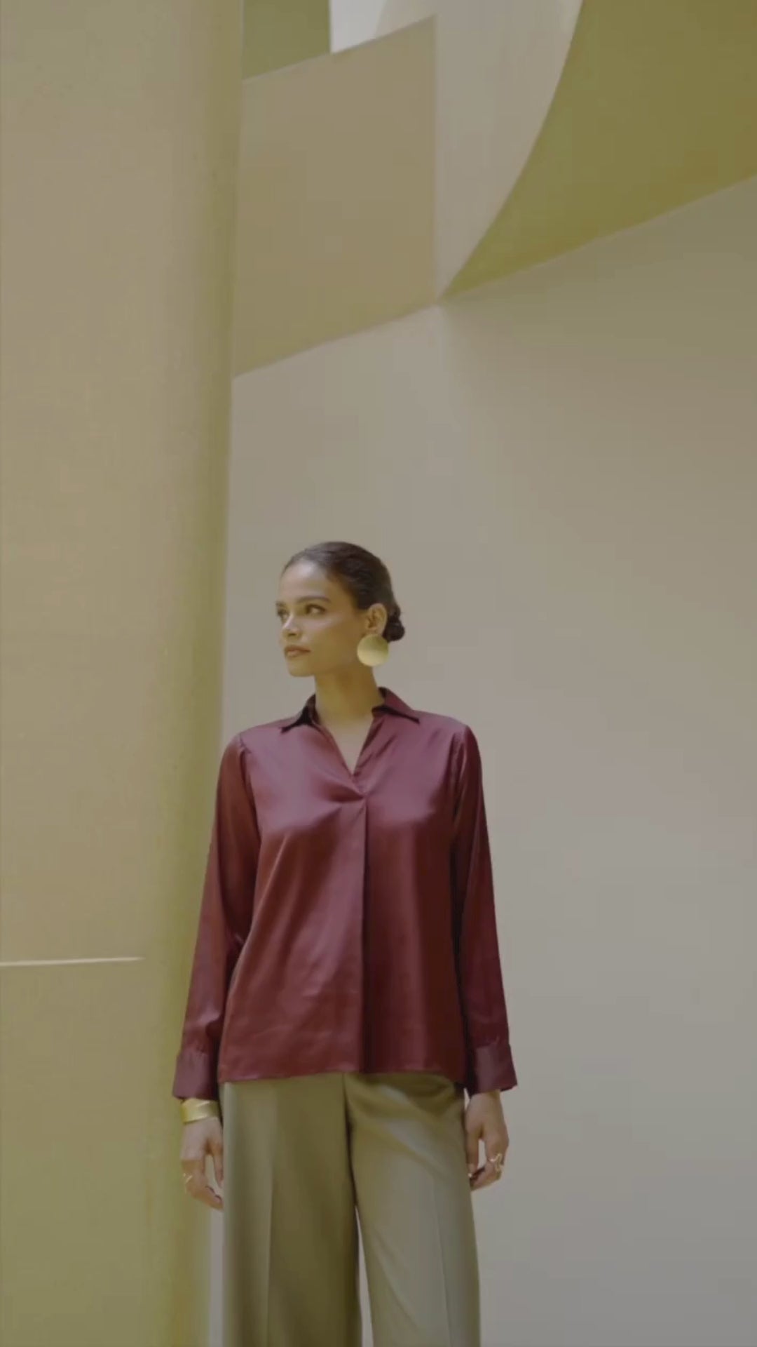 Andorra Front Pleat Top - Wine